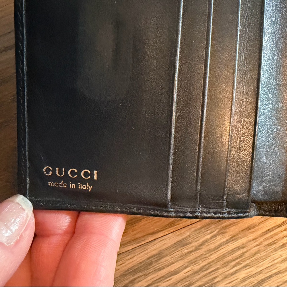 Gucci vintage Black Leather Billfold with Gold-Tone Money Clip - Picture 4 of 7